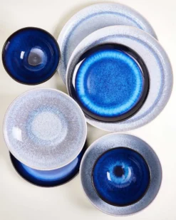 Melides Geschirr-Set deepseablue stoneblue 16-teilig