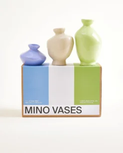 Mino - Vase S Set of 3 cornflower sand lime