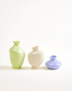 Mino - Vase S Set of 3 cornflower sand lime