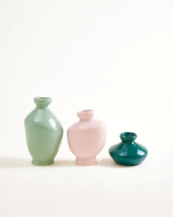 Mino - Vase S Set of 3 dark green purple sage