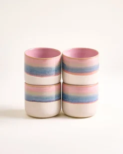 Nódoa Becher groß dipped rosa blau 4er-Set