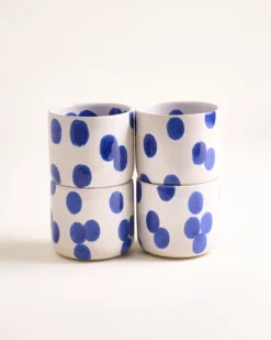 Nódoa Becher groß gepunktet blau 4er-Set
