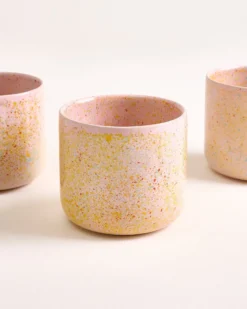 Nódoa Becher groß gesprenkelt rosa 6er-Set
