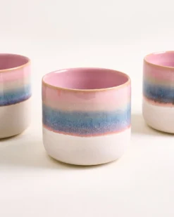 Nódoa - Large cup dipped pink blue Set of 6