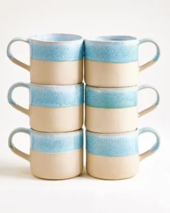 Nódoa - Large mug dipped light blue Set of 6