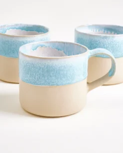 Nódoa - Large mug dipped light blue Set of 6