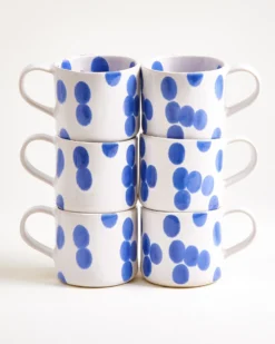 Nódoa - Large mug dotted blue Set of 6