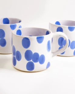 Nódoa - Large mug dotted blue Set of 6