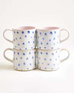 Nódoa - Large mug dotted pink blue Set of 4
