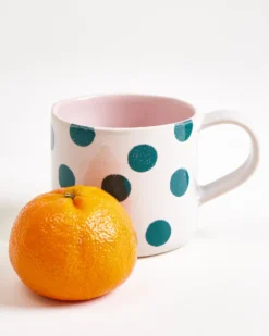Nódoa - Large mug dotted pink green Set of 4