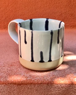 Nódoa - Large mug striped white blue