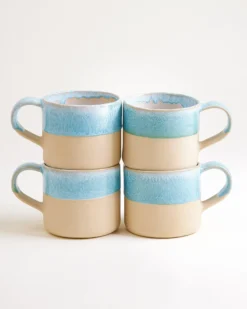 Nódoa Tasse groß dipped hellblau 4er-Set
