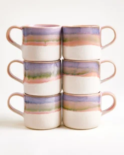 Nódoa Tasse groß dipped rosa blau 6er-Set