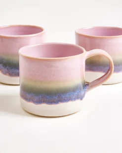Nódoa Tasse groß dipped rosa grün 6er-Set