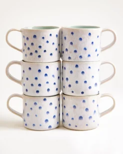 Nódoa Tasse groß gepunktet mint blau 6er-Set
