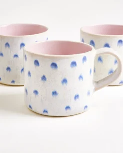 Nódoa Tasse groß gepunktet rosa blau 6er-Set