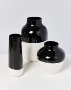 Nuno vase L - black white