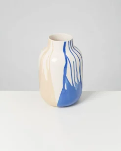 Nuno - Vase L drip sand blue