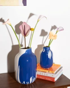 Nuno - Vase L drip sand blue