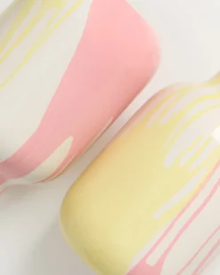 Nuno - Vase L drip yellow pink
