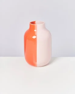 Nuno vase L - half coral rose