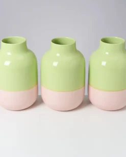 Nuno Vase L lime rose