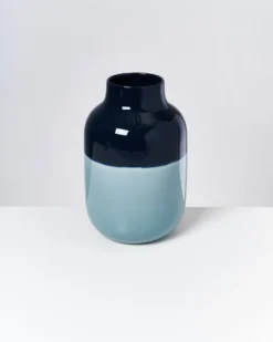 Nuno vase L - navy lightblue