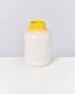Nuno - Vase L speckled yellow pink