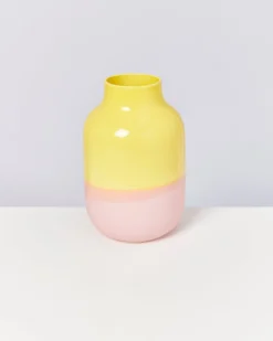 Nuno vase L - yellow rose