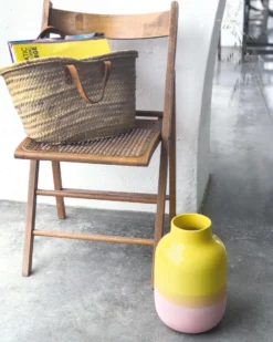 Nuno vase L - yellow rose