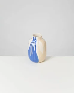 Nuno - Vase M drip sand blue
