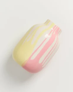 Nuno - Vase M drip yellow pink