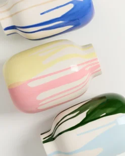 Nuno - Vase M drip yellow pink