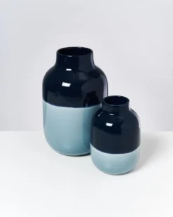 Nuno vase M - navy lightblue