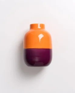 Nuno vase M orange darklilac
