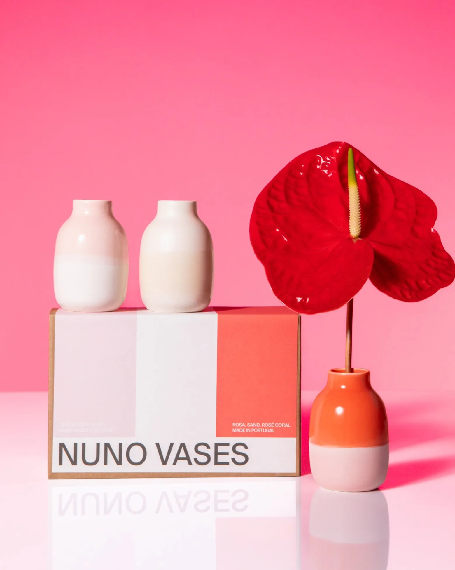 Nuno - Vase Set of 3 pink sand coral