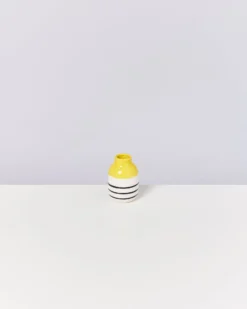 Nuno vase S - yellow black striped