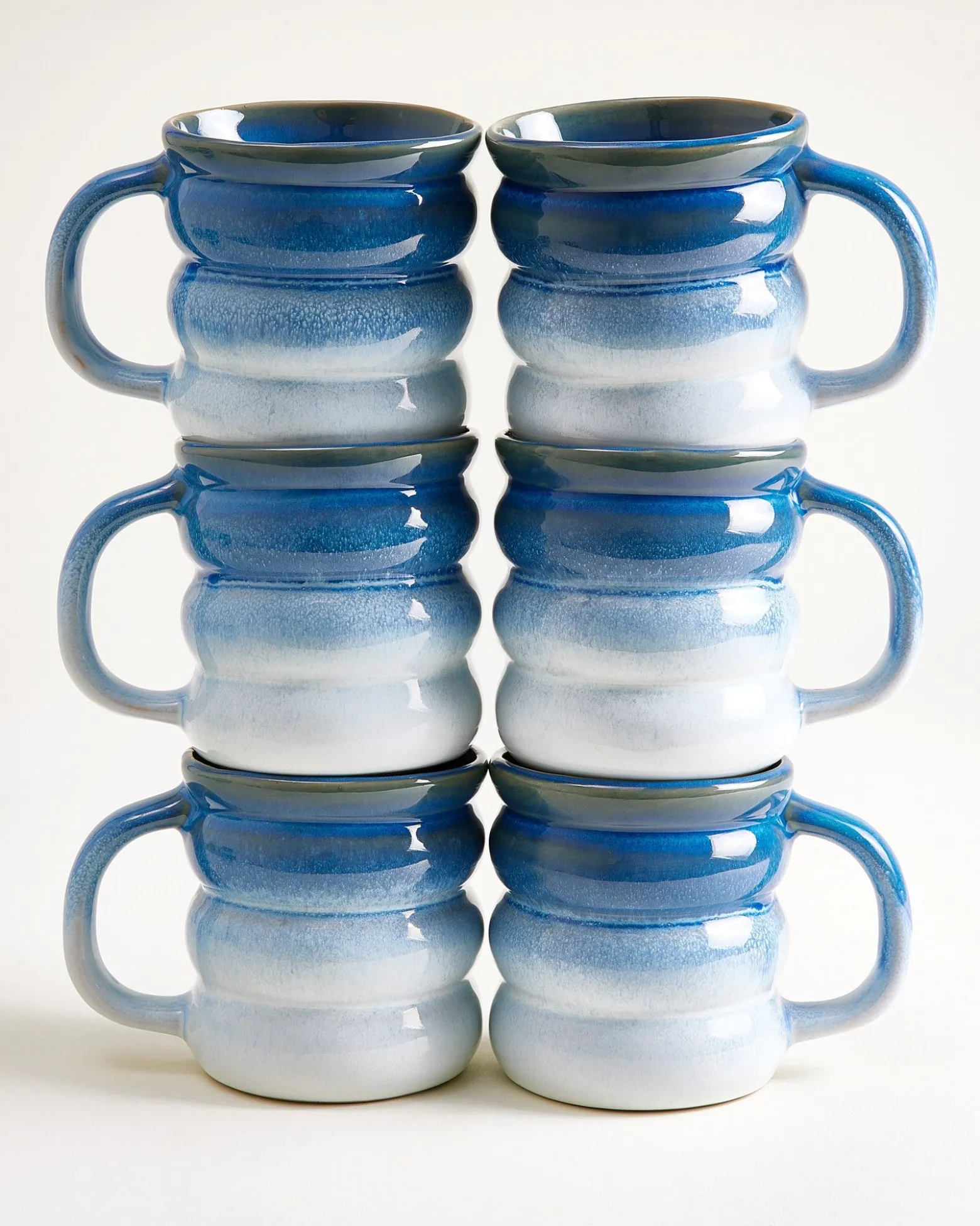 Ombra - Large mug Bubble dark blue light blue Set of 6