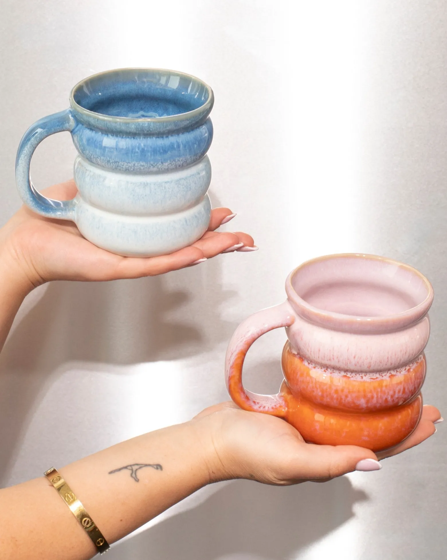 Ombra - Large mug Bubble dark blue light blue Set of 6