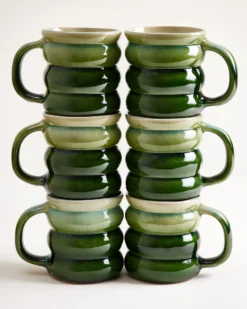 Ombra Tasse groß bubble grün dunkelgrün 6er-Set