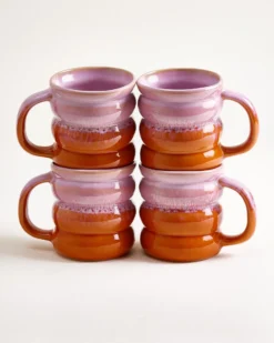 Ombra Tasse groß bubble rosa orange 4er-Set