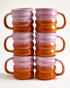 Ombra Tasse groß bubble rosa orange 6er-Set