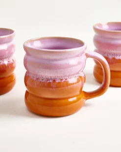 Ombra Tasse groß bubble rosa orange 4er-Set