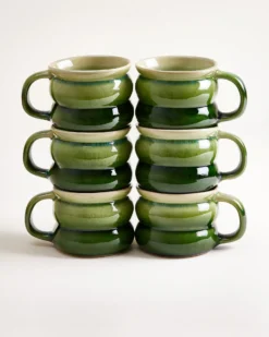 Ombra Tasse klein bubble grün dunkelgrün 6er-Set