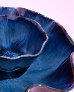 Pérola Shell - Servingbowl dark blue