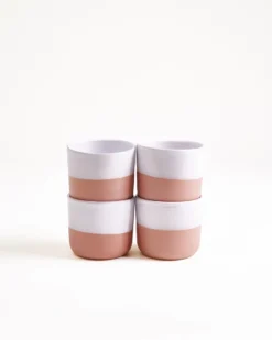 Seda - Set of 4 cups small pink white