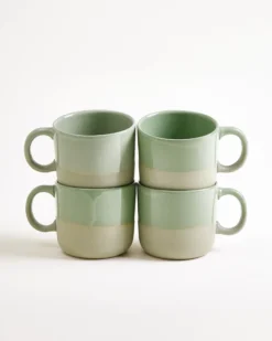 Seda - Set of 4 Mugs small sage green