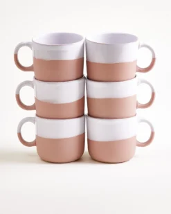 Seda Tasse klein rosé weiß 6er-Set