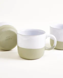 Seda Tasse klein salbeigrün weiß 4er-Set