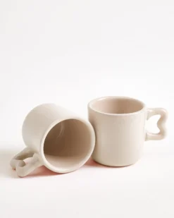Seia - Espresso mug & Espresso saucer Heart sand